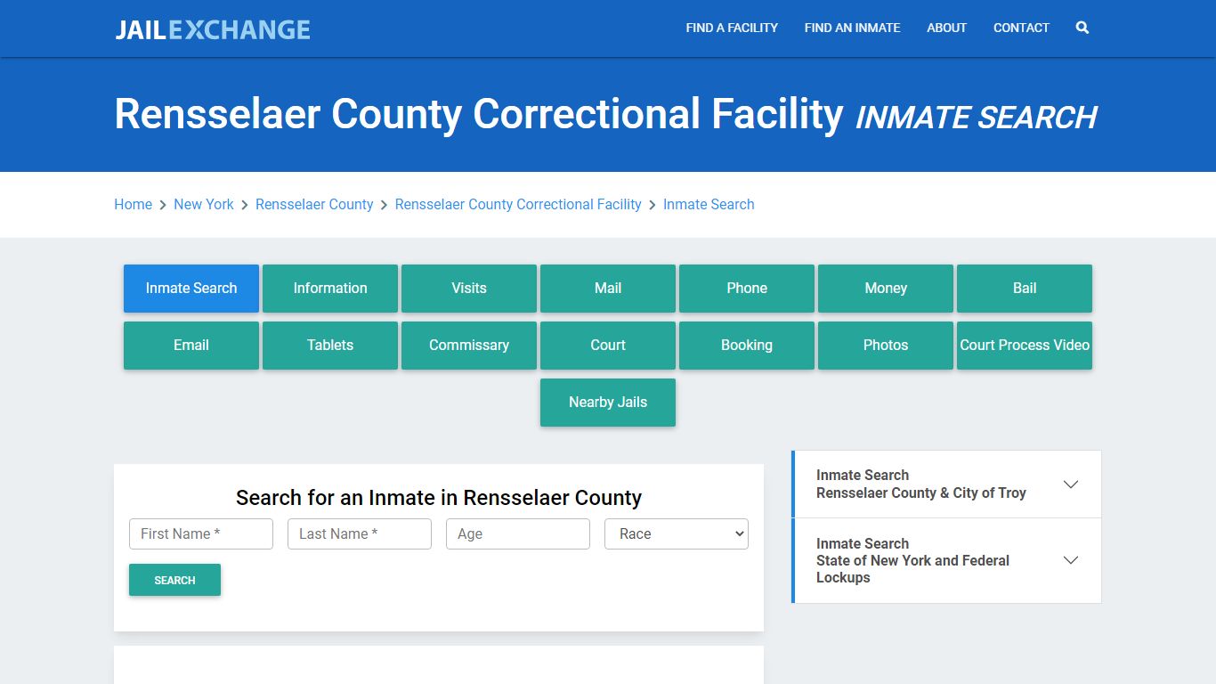 Rensselaer County Correctional Facility Inmate Search - Jail Exchange