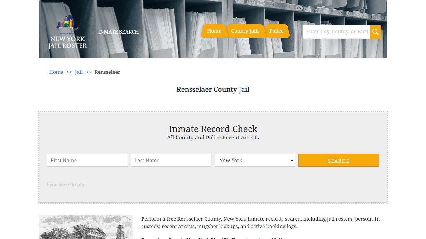 Rensselaer County Jail - Jail Roster Search