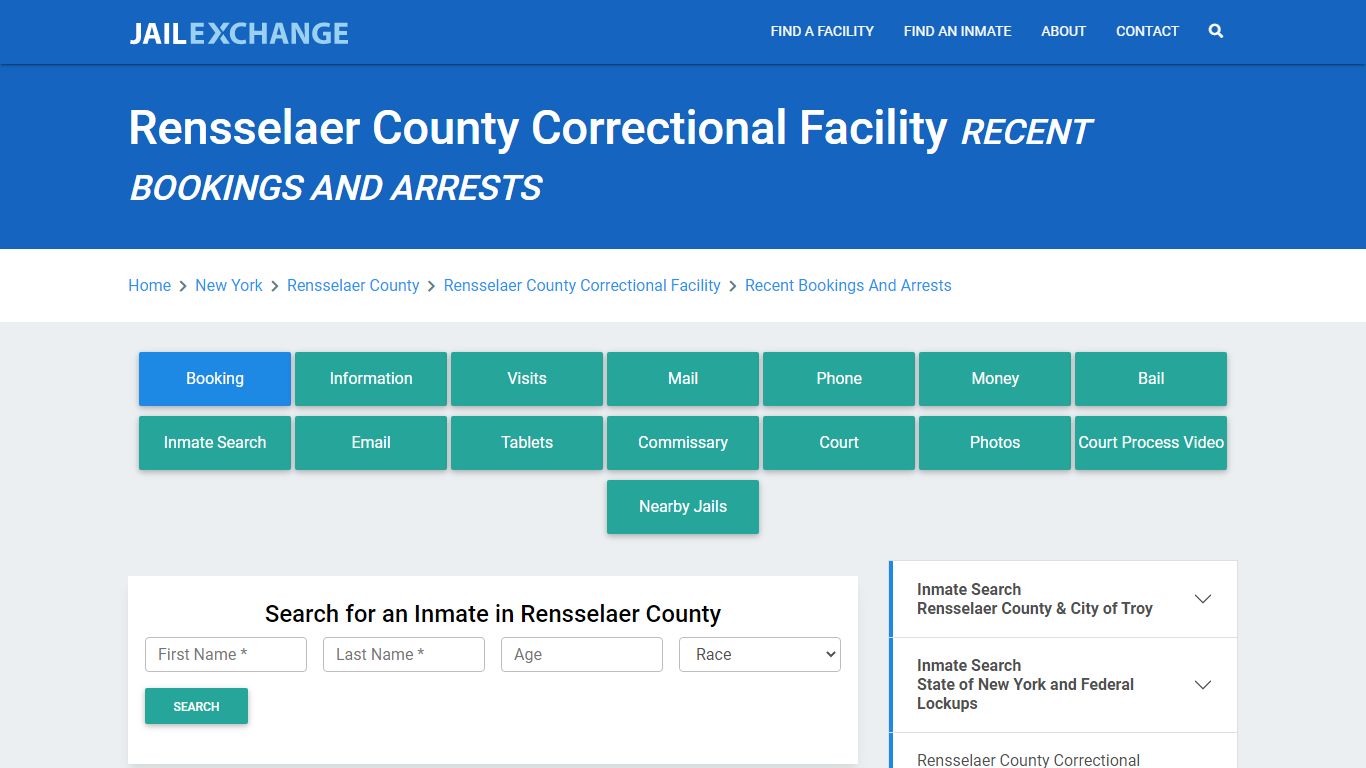 Rensselaer County Correctional Facility Recent Bookings And Arrests